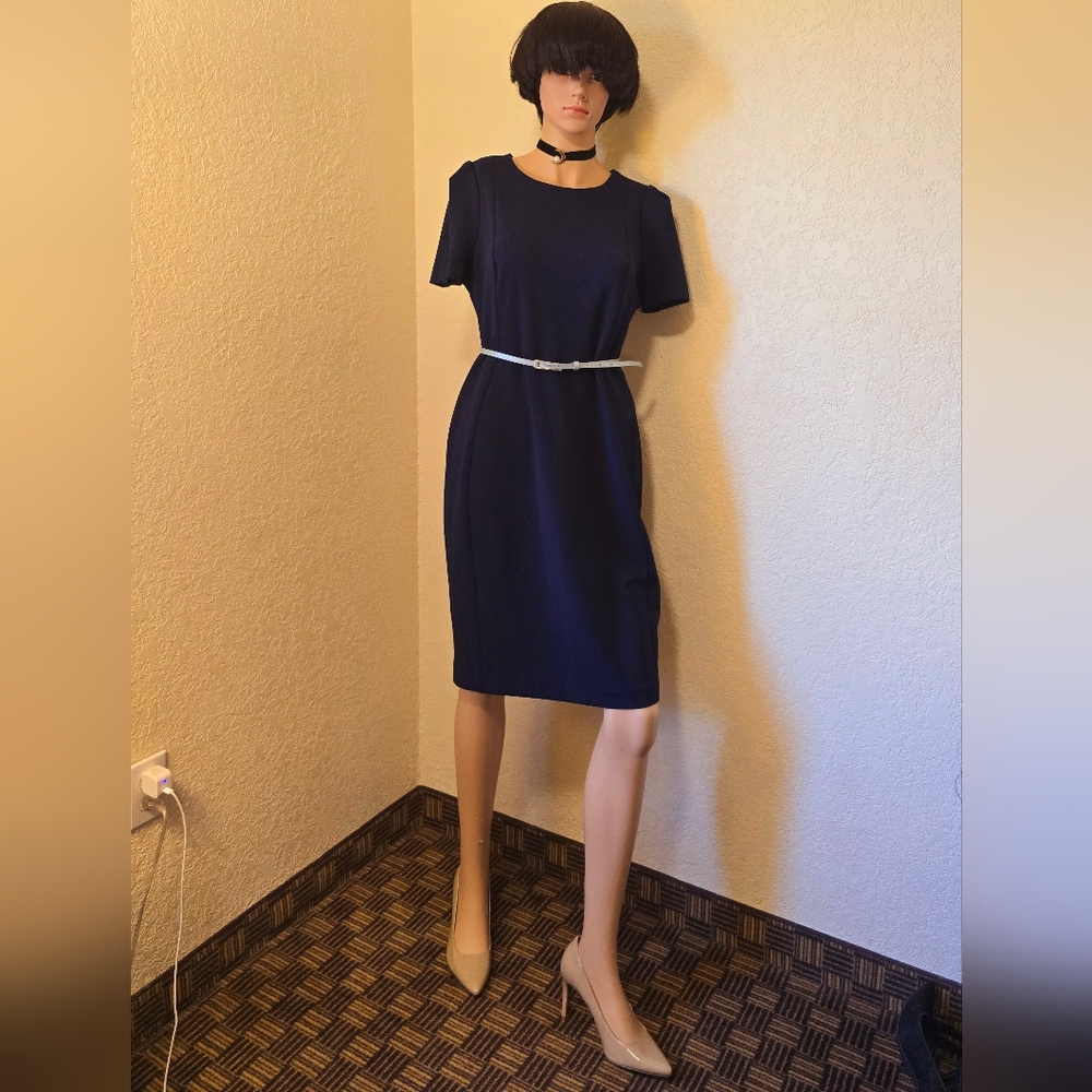 Calvin Klein Collection Blue Sheath Midi Dress